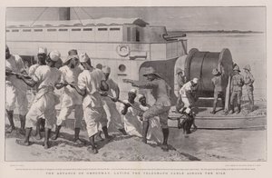 The Advance on Omdurman, laying the Telegraph Cable across the Nile